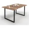 IDMarket Table À Manger Dakota 6 Personnes Pieds Forme En U Design Industriel 160 Cm