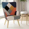 IDMARKET Fauteuil scandinave multicolore et imprimé pied de poule