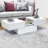 Idmarket - Table basse coulissante rectangulaire marta bois blanc