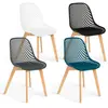 IDMARKET Lot de 4 chaises MANDY mix color blanc, gris, bleu canard et noir