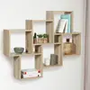 Idmarket - Etagère murale double position lucas bois façon hêtre