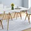 IDMARKET Table à manger scandinave rectangle sara 6 personnes blanche 120 cm