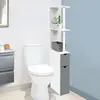 Meuble WC étagère WILLY - IDMARKET - Gain de place 2 portes grises