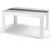 IDMARKET Table à manger rectangle georgia 6 personnes blanche et grise 140 x 90 cm