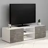 Idmarket - Meuble tv 113 cm eli blanc portes effet béton