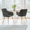 IDMARKET Lot de 2 chaises de salle à manger scandinaves DANIA gris anthracite