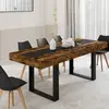 IDMARKET Table extensible 6 à 10 personnes bois effet vieilli et noir