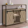 IDMARKET Buffet 2 portes grange coulissantes QUEBEC design industriel 100 cm