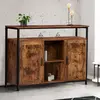 IDMARKET Buffet 2 portes DAYTON avec étagères effet vieilli design industriel 100 cm