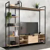 IDMarket Ensemble Meuble Tv Detroit Avec Étagères Design Industriel