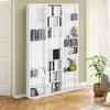 IDMARKET Bibliothèque étagère cd ceylia 30 cases avec étagères modulables bois blanc