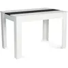 IDMARKET Table à manger ROZY 4 personnes blanche et noire 110 cm
