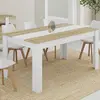 IDMARKET Table à manger GEORGIA 8 personnes blanche et imitation hêtre 160 x 90 cm