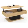 IDMARKET Table basse plateau relevable EDEN bois et noir