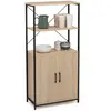 IDMARKET Buffet haut 2 portes DETROIT avec étagères design industriel H. 125 cm
