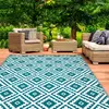 IDMARKET Tapis extérieur BAHAMAS bleu canard 270 x 370 CM