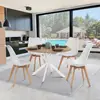 IDMARKET Table à manger ronde alix 6 personnes pied araignée bois et blanc 110 cm