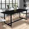 IDMARKET Table à manger noire extensible style industriel