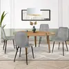 IDMARKET Lot de 4 chaises MILA en velours gris clair pour salle à manger