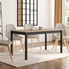 IDMARKET Table à manger rectangulaire bois et noir avec tiroir
