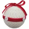 Atmosphera Boule de Noël Tissu - Blanc et rouge