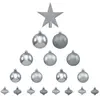 FÉÉRIC LIGHTS AND CHRISTMAS Atmosphera Kit de décorations pour sapin de noël - 18 Pièces - Argent