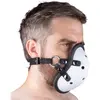 Masque avec Lanières en Cuir « SNIFF MY .... » Blanc 