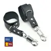 Menottes BDSM en cuir avec Mousqueton de sûreté 