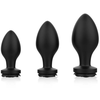 Lot de 3 plugs bijou Silicone ROSA Noirs 
