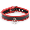 Collier O RING Simili Noir-Rouge 