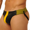 Jockstrap FIST LEATHER Noir-Jaune L