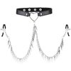 Collier avec Pince-Tétons SPIKE HEART Noir 