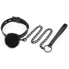 Collier et Laisse BALL TOP Noir 