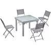 CONCEPT USINE Table de jardin extensible en alu 8 pers + 4 chaises MOLVINA