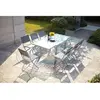CONCEPT USINE Table de jardin extensible en alu 8 pers + 8 chaises MOLVINA