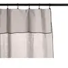 Rideau en lin beige calcaire et bourdon noir 150x280 Carlina - Madura