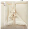 BB & Co Couverture polaire double gaze de coton Mousse de lait (70 x 100 cm)