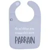 Bavoir "Ne m'oblige pas à appeler mon parrain" GRIS BB&Co