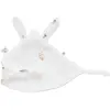 Doudou lapin petit coeur microfibre blanc et clairière