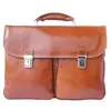Serviette - TONY & PAUL - ANDREA - Cuir marron clair - 100% cuir de veau - Dimensions 40x12x26cm