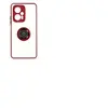 Avizar Coque pour Xiaomi Poco X4 GT Bi-matière Bague Métallique Support Vidéo rouge