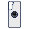 Avizar Coque pour Samsung Galaxy S22 Plus Bi-matière Bague Métallique Support Vidéo Bleu