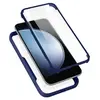 Avizar Coque pour Samsung Galaxy A03 Dos Plexiglas Avant Polymère Coins Renforcés Contour bleu