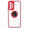 Avizar Coque pour Samsung Galaxy A13 Bi-matière Bague Métallique Support Vidéo Rouge