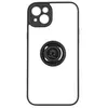 Avizar Coque pour iPhone 14 Bi-matière Bague Métallique Support Vidéo noir