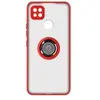 Avizar Coque Xiaomi Redmi 10A Bi-matière Bague Métallique Support Vidéo rouge