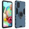 Avizar Coque pour Samsung Galaxy A51 Bi-matière Bague Support Vidéo Bleu Gris