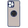 Coque IPhone 11 Pro Max Bi-matière Bague Métallique Support bleu nuit