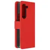 Merkloos / Sans marque Etui pour Galaxy Z Fold 5 Portefeuille Languette Aimantée Chesterfield Rouge