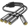 Adaptateur Splitter Jack 3.5mm femelle vers 3x Jack 3.5mm femelle LinQ